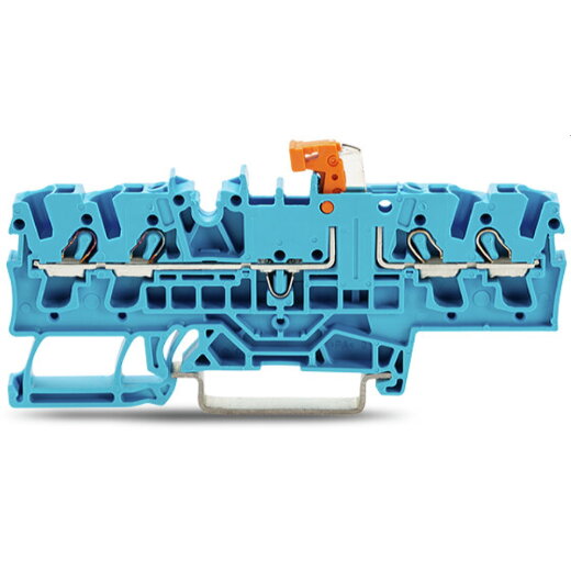 WAGO 4-Leiter-Trenn- und Messklemme mit Prüfmöglichkeit Trennmesserhalter orange blau 2002-1874