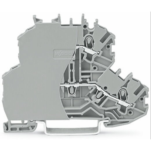 WAGO Doppelstockklemme Durchgangs-/Durchgangsklemme mit Abschlussplatte grau 2000-2203/099-000