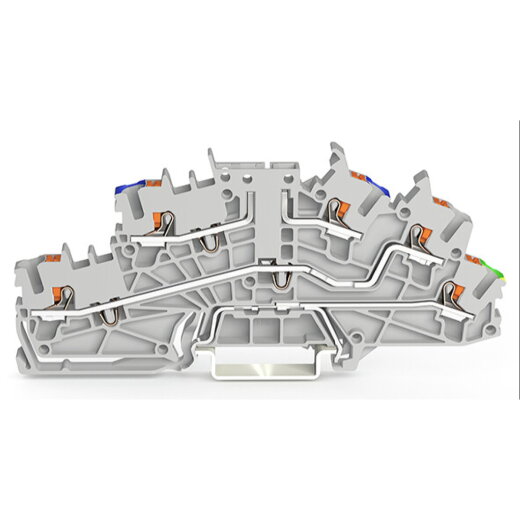 WAGO Installationsetagenklemme Basisklemme ohne Trennmesser N/L/PE grau 2203-6640