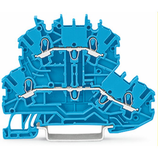 WAGO Doppelstockklemme Durchgangs-/Durchgangsklemme N/N blau 2000-2204