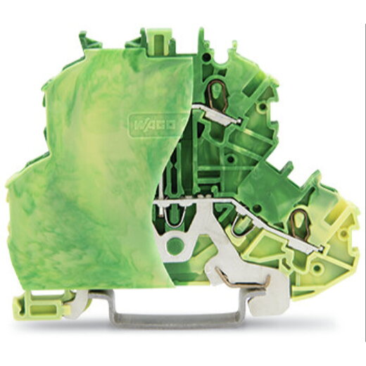 WAGO Doppelstockklemme 4-Leiter-Schutzleiterklemme mit Abschlussplatte grün-gelb 2000-2207/099-000