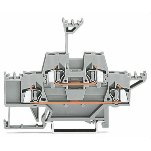 WAGO Doppelstockklemme Durchgangs-/Durchgangsklemme für Tragschiene 35 x 15 und 35 x 7,5 grau/grau 280-513