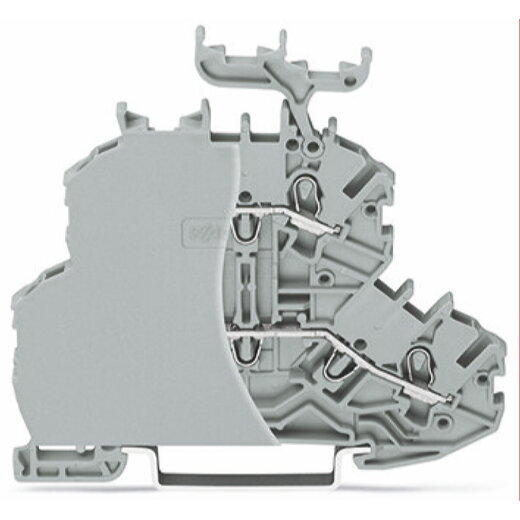 WAGO Doppelstockklemme Durchgangs-/Durchgangsklemme mit Abschlussplatte grau 2000-2231/099-000