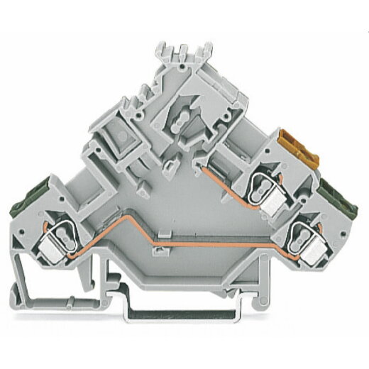 WAGO 3-Leiter-Aktorenklemme mit farbig bedruckten Leitereinführungen 2,5 mm? grau 280-554