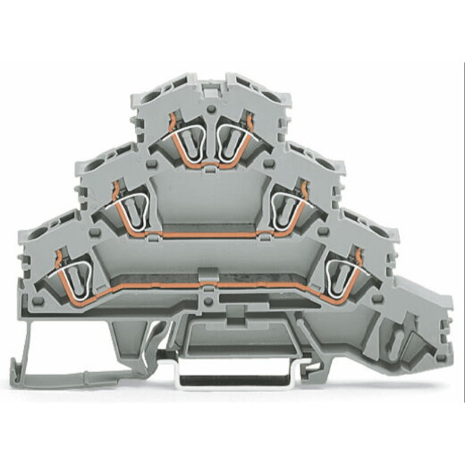 WAGO Vierstock-Reihenklemme Motoranschluss-Reihenklemme L1 - L2 - L3 grau 281-532