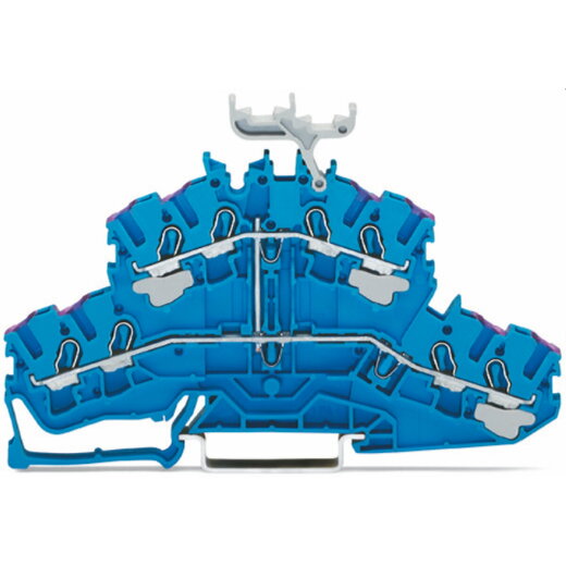 WAGO 4-Leiter-Doppelstockklemme 8-Leiter-Durchgangsklemme N blau 2002-2439
