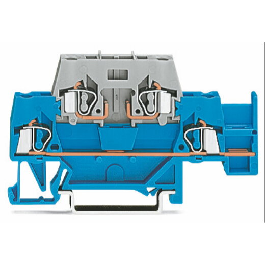 WAGO Doppelstockklemme mit zusätzlicher Querbrückung im Erdgeschoss für Tragschiene 35 x 15 und 35 x 7,5 grau/grau 280-891