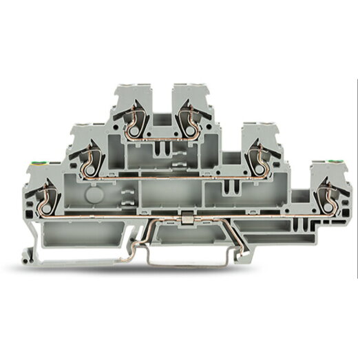 WAGO Dreistockklemme Schutzleiter-/Durchgangs-/Durchgangsklemme 2,5 mm? grau 870-577