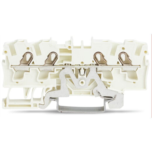 WAGO 4-Leiter-Schirmleiterklemme 4 mm? seitliche und mittige Beschriftung weiß 2004-1408