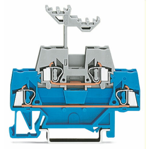 WAGO Doppelstockklemme Durchgangs-/Durchgangsklemme für Tragschiene 35 x 15 und 35 x 7,5 blau/grau 280-523