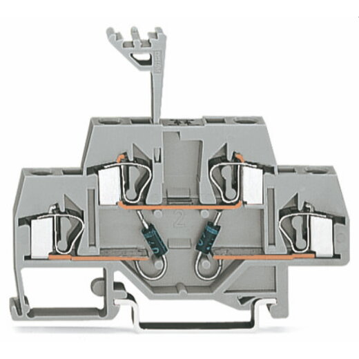WAGO Bauelementklemme Doppelstock mit 2 Dioden 1N4007 grau 281-635/281-490