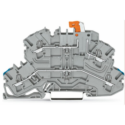 WAGO Doppelstock-Trennklemme mit schwenkbarem Trennmesser N/L grau 2002-2672