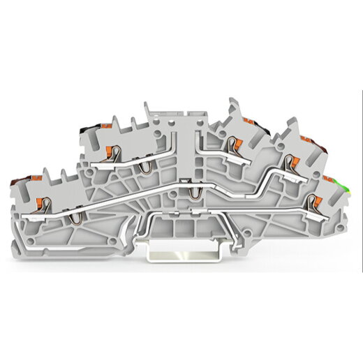 WAGO Installationsetagenklemme Basisklemme ohne Trennmesser P2/P1/PE grau 2203-6643
