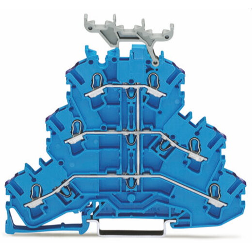 WAGO Dreistockklemme 6-Leiter-Durchgangsklemme N blau 2002-3239