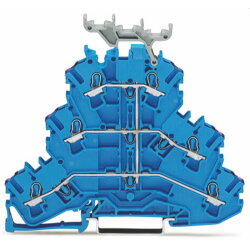 WAGO Dreistockklemme 6-Leiter-Durchgangsklemme N blau...