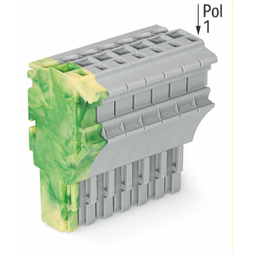 WAGO 1-Leiter-Federleiste Push-in CAGE CLAMP® 4 mm? grün-gelb/grau 2022-107/000-037