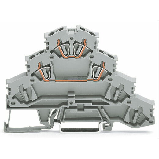 WAGO Vierstock-Reihenklemme Motoranschluss-Reihenklemme L1 - L2 grau 281-531