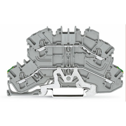 WAGO Doppelstockklemme Schutzleiter-/Durchgangsklemme konturengleich mit Doppelstock-Trennklemme grau 2002-2657