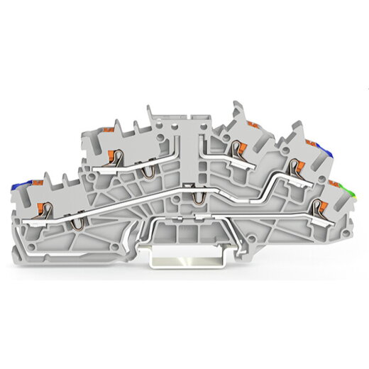 WAGO Installationsetagenklemme Basisklemme ohne Trennmesser L/N/PE grau 2203-6661