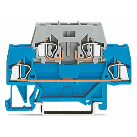 WAGO Doppelstockklemme für Tragschiene 35 x 15 und 35 x 7,5 2,5 mm? blau/grau 280-531