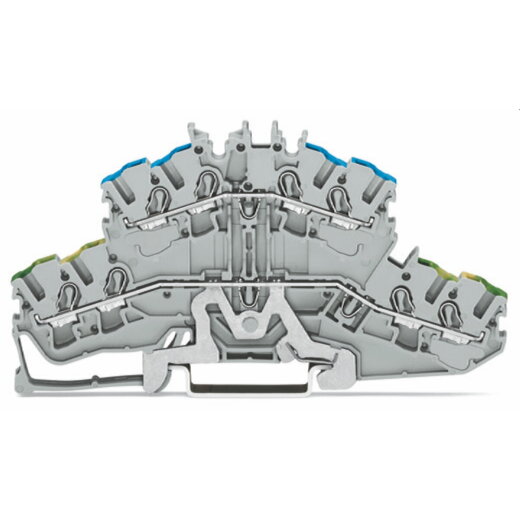 WAGO 4-Leiter-Doppelstockklemme Schutzleiter-/Durchgangsklemme 2,5 mm? grau 2002-2417