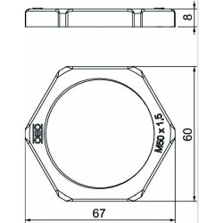 OBO Gegenmutter 116 M M50 PS lichtgrau Polystyrol
