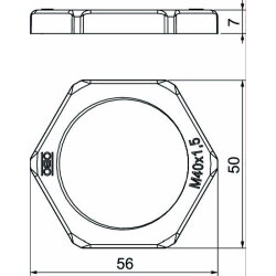 OBO Gegenmutter 116 M M40 PA lichtgrau Polyamid