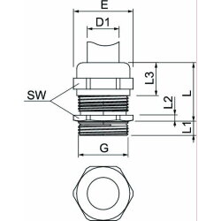 OBO Messing-Kabelverschraubung V-TEC VM MS M25 M25