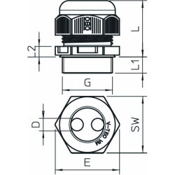 OBO Kabelverschraubung V-TEC VM25 3x6 mit Mehrfachdichteinsatz