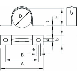 OBO Befestigungsschelle 605 50mm zweilappig aluminium