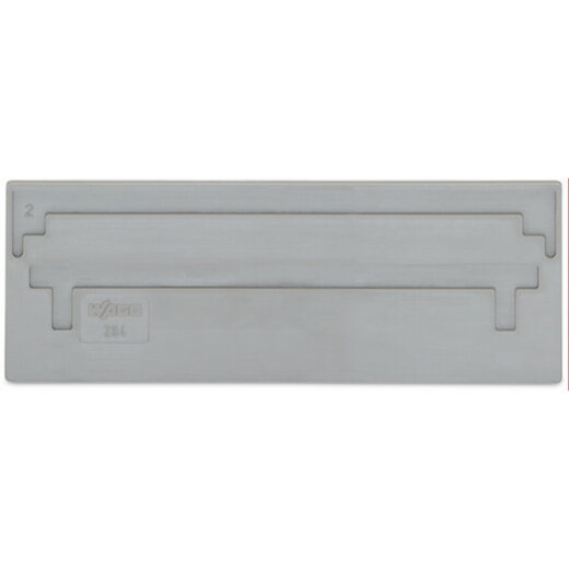 WAGO Trennwand 2 mm dick überstehend grau 284-309