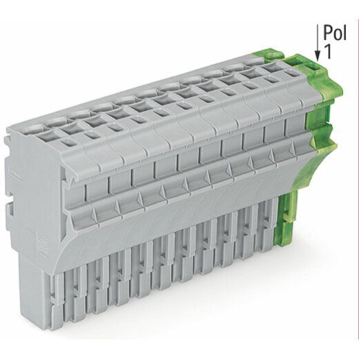 WAGO 1-Leiter-Federleiste Push-in CAGE CLAMP® 4 mm? grau/grün-gelb 2022-112/000-036