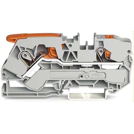 WAGO 2-Leiter-Durchgangsklemme mit Hebel und Drücker 10 mm? grau 2110-5201