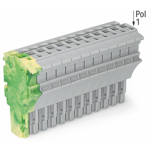 WAGO 1-Leiter-Federleiste Push-in CAGE CLAMP® 4 mm? grün-gelb/grau 2022-114/000-037