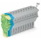 WAGO 1-Leiter-Federleiste Push-in CAGE CLAMP® 4 mm? grün-gelb/blau/grau 2022-115/000-039