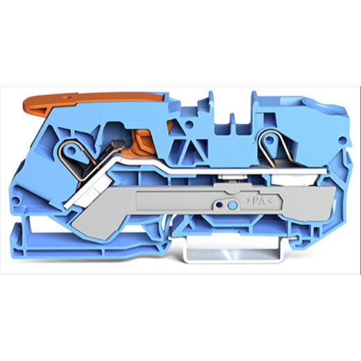 WAGO 2-Leiter-Durchgangsklemme mit Hebel und Push-in CAGE CLAMP® 10 mm? blau 2110-1204