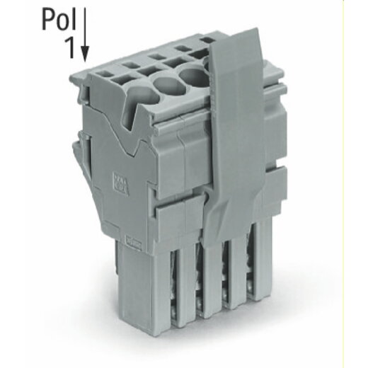 WAGO 1-Leiter-Federleiste Push-in CAGE CLAMP® 4 mm? grau 2022-111/126-000
