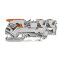 WAGO 3-Leiter-Durchgangsklemme mit Hebel und Drücker 6 mm? grau 2106-5301