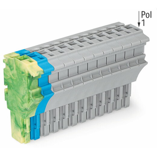 WAGO 1-Leiter-Federleiste Push-in CAGE CLAMP® 4 mm? grün-gelb/blau/grau 2022-113/000-039