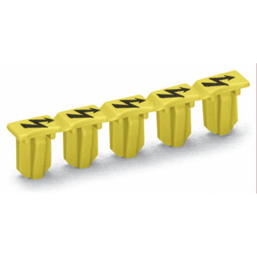 WAGO Warnabdeckung für 5 Klemmen mit schwarzem Blitzpfeil gelb 2001-115