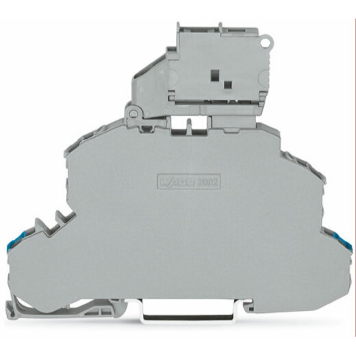 WAGO Doppelstock-Sicherungsklemme mit schwenkbarem Sicherungshalter Durchgangs-/Sicherungsklemme grau 2002-2612