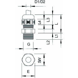 OBO Kabelverschraubung V-TEC PG29 lichtgrau