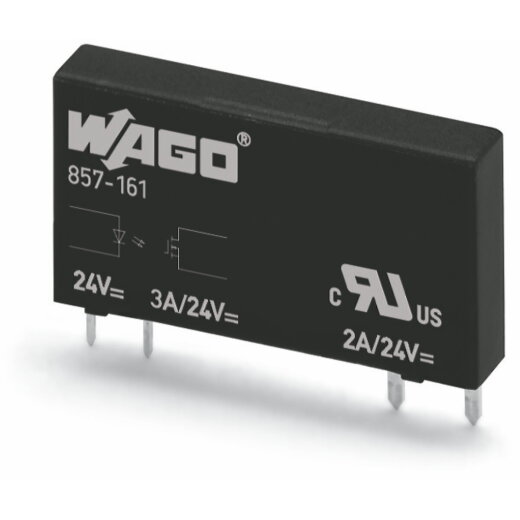WAGO Elementar-Solid-State-Relais Eingangsnennspannung DC 24 V Ausgangsspannungsbereich DC 0 ? 30 V 857-161
