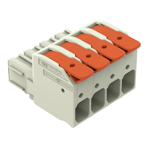 WAGO 1-Leiter-Federleiste Hebel Push-in CAGE CLAMP® lichtgrau 832-1104