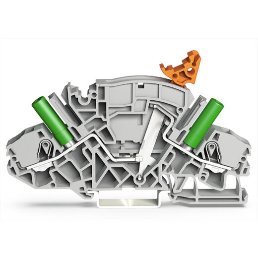 WAGO 2-Leiter-Trenn- und Messklemme z. B. für Stromwandlerschaltungen mit Aufnahme für Schaltungsbrücker grau 2007-8821/044-000