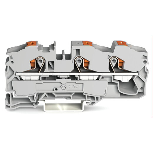 WAGO 3-Leiter-Durchgangsklemme mit Drücker 16 mm? grau 2216-1301