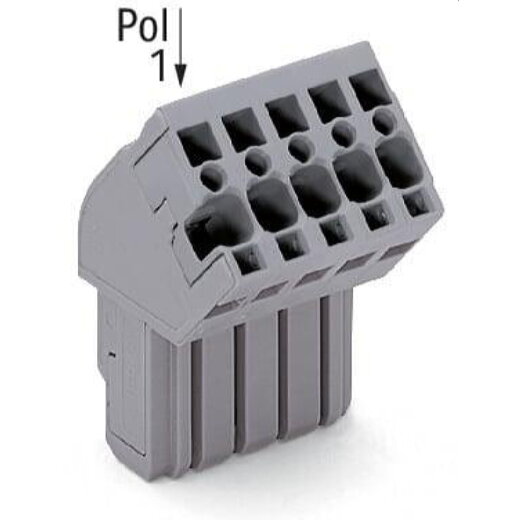 WAGO 1-Leiter Federleiste, abgewinkelt CAGE CLAMP® 4 mm? grau 769-112/022-000