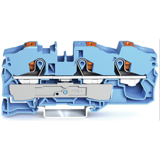 WAGO 3-Leiter-Durchgangsklemme mit Drücker 16 mm? blau 2216-1304