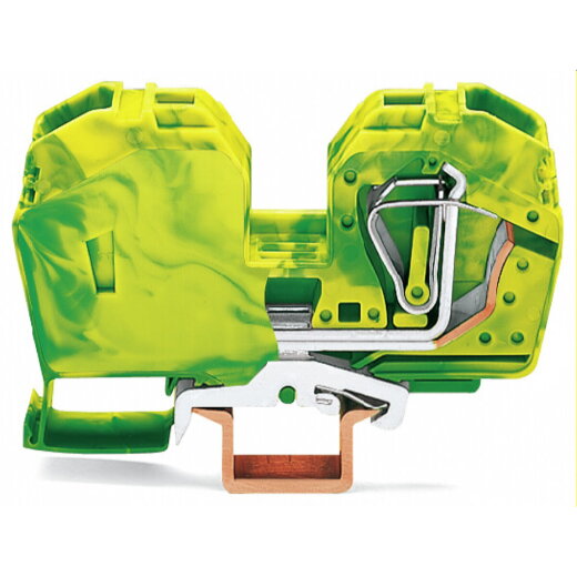 WAGO 2-Leiter-Schutzleiterklemme 25 mm? mit integrierter Abschlussplatte grün-gelb 285-637/999-950