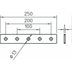 OBO Verbindungsplatte GMS 5FT 240x40mm mit 5 Löchern